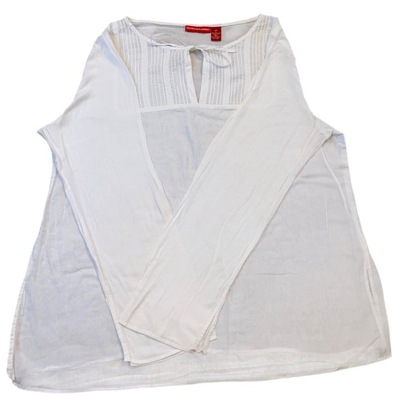 Gloria Vanderbilt Tops - Gloria Vanderbilt White Cotton Boho Peasant Blouse – Size L